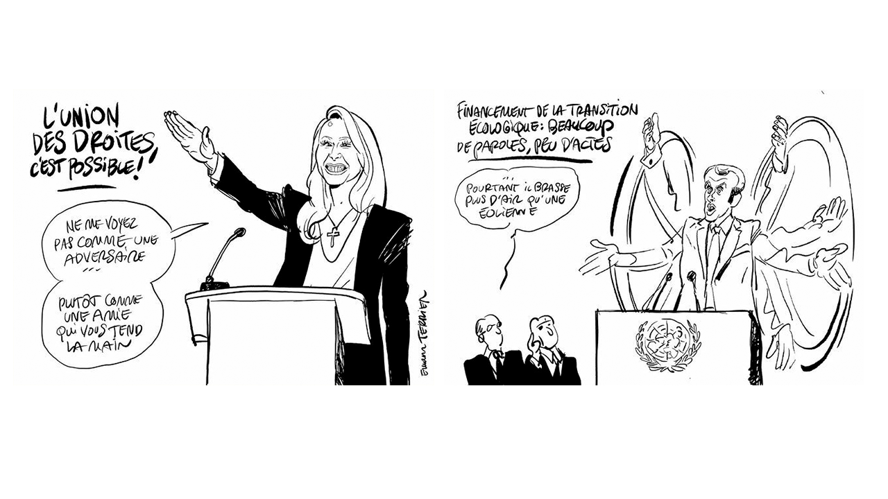 RÃ©sultat de recherche d'images pour "LCI censure des caricatures de Marion MarÃ©chal et de Macron"